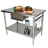 John Boos & Co. Cucina Forte Kitchen Work Table - 24" x 48" - BS4824-AS-D