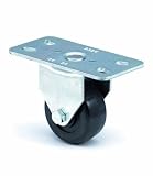 ER Wagner Light-Medium Duty Plate Rigid Caster 3 Inch Hard Rubber Wheel 210 lbs Load Capacity