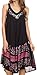 Sakkas Gasha Sleeveless Mid Length Caftan Dress with Embroidery Details and V Neck