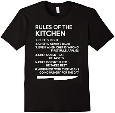 Men's Rules of the kitchen- chef shirt 2XL Black