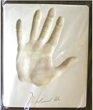 Muhammad Ali handprint real-life full size. Ali personally impressed his hand into a soft clay tablet, then added his signature to the casting beneath his handprint