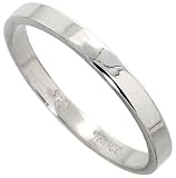 Sterling Silver 3mm (1/8 in.) Plain Flat Wedding Band / Thumb Ring
