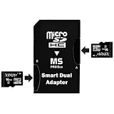 TOPRAM 32GB (16GB x 2) microSD microSDHC Card Class 4 with Memory Stick Pro Duo Adapter