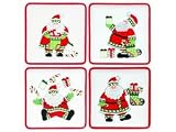 Fitz and Floyd Giftware Stocking Stuffers Santa Snack Plates Set Set of 4