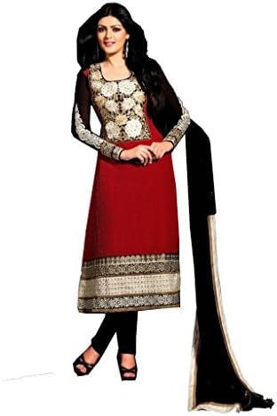 Marvelous Black & Red Salwar Kameez