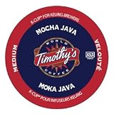 Timothy's World Coffee Mocha Java K-Cups for Keurig Brewers, 24ct with 2 Organic Green Tea Bags