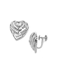 Aloha Heart Non-Pierced Earrings in 14K White Gold - 18mm