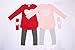 PanDaDa Girls Top Heart Printed T-Shirts with Headband Leggings Pants Outfits