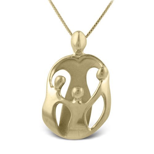 Loving Family® 18k Gold Clad Pendant - Mother and 3 Children
