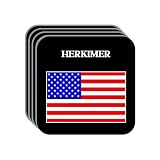 US Flag - Herkimer, New York (NY) Set of 4 Mini-Mousepad Coasters