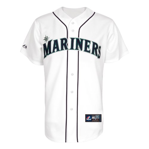 MLB Men's Seattle Mariners Chone Figgins White Home Short Sleeve 6 Button Synthetic Replica Baseball Jersey Spring 2011  (White, Large)