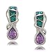 Opal Amethyst Earrings Sterling Silver Omega Clip title=