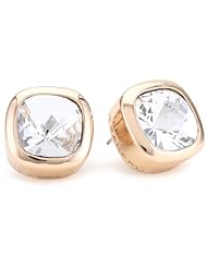 T Tahari Rose Gold Tone Singnature Stud Earrings