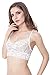InsBuy Women's Lace Bralette Sexy Sheer Soft Wirefree Bra Lingerie Size Medium White