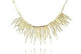 14K Yellow Gold Matte-Finish, Hammered-FInish Hand-Crafted Sun Rays Necklace, Enhanced with Pave Set Diamonds. (0.35 c.t.t.w., GH-Color, SI-Clarity).