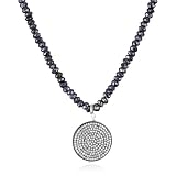 long silver circle necklace Mary Louise Black &