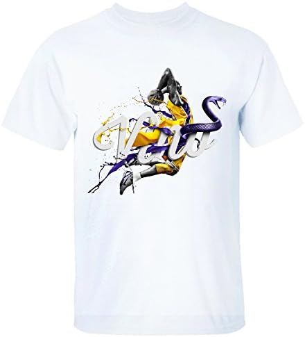 HANOO Men's Kobe Bryant Dear Basketball Los Angles Lakers Cotton T-Shirt white XL