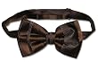 BOWTIE Dark Brown Stripes Woven Men's Bow Tie for Tuxedo or Suit