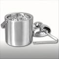 Eiseimer Eisw�rfelbeh�lter mit Deckel und Zange aus Edelstahl 1,3 Liter - Isolierbeh�lter