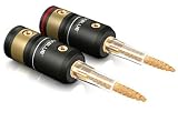 ViaBlue High-End T6s Flexible Pin Connector - 24K Gold OFC - 4 Pieces - Made In Germany