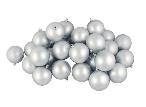Vickerman Shiny Ball, Includes 60 Per Box, 2.4-Inch, Silver