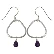 Amethyst Drop-Earrings Sterling Silver Jewelry 2 inches