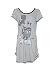 Apparel: Disney Womens Mickey Mouse Distress Fashion Sleep Shirt , Grey (X-Large)