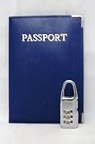 Blue Leather Passport Holder With Padlock