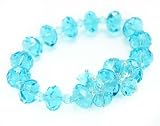 Capri Blue Single Strand Rosy Swarovski Crystal Bracelet