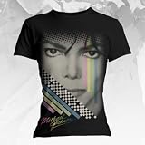 Michael Jackson - Bad Self Faded Big Print Babydoll T-Shirt, LARGE Michael Jackson - Bad Self Faded Big Print Babydoll T-Shirt, LARGE