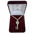 1.25" Key Style Necklace with Saint Benedict Medal Centerpiece - Includes Velvet Gift Box - Made in Italy