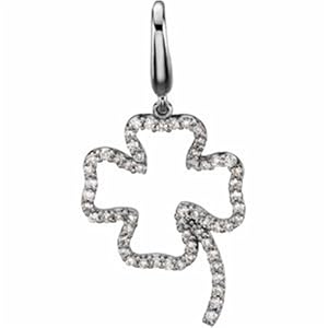 Diamond White Gold Clover Charm