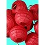 Unique Asian Home D�cor - 4" Maru Chinese Red Paper Lantern Indoor Ball Lights ( String of 10 )