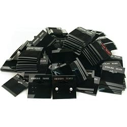200 Black Earring Cards Pads Sterling Silver Displays 1.5"