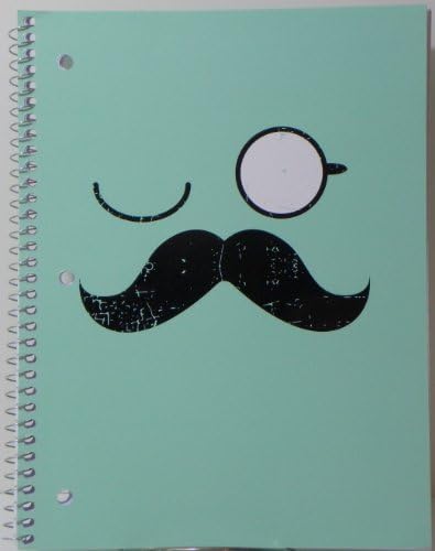 Mustache Party 5 Piece Spiral Notebooks (Various Styles)