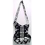 Black & Metallic Silver Skull & Crossbones Guitar Purse