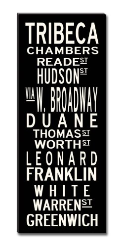 Sale Price-Overstock-Subway Sign Wall Art- Gallery-Wrapped Canvas- Tribeca-New York-24x60
