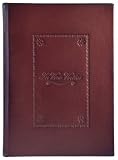 Antiqued Italian Leather Wine Book, Wine Label Placement Page, Embossed Designs, 7x10
