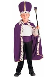 Purple King Robe And Crown Costume (As Shown;One Size)