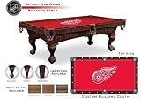 PT7-ECRW 7' Elmhurst Legs and Cinnamon Finish Pool Table with Detroit Red Wings