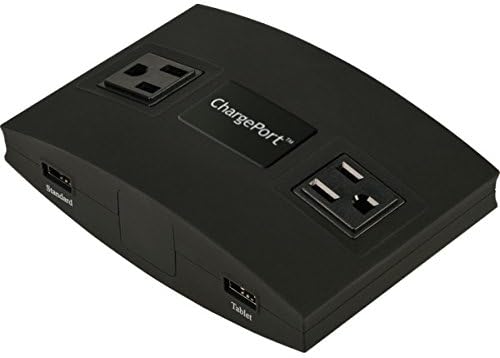 ChargePort Two AC Outlets Power And Two 2.1 Amp Fast-Charging/High-Current USB Ports Station - 120 Volt - Provides Guests With Four Easy-To-Find Charging Outlets Supports Wide Range Of Portable Devices Including Smartphones And Tablets (Power Surge Strip Protection And USB Adapter)
