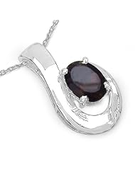0.70 Carat Genuine Smoky Topaz Sterling Silver Pendant Necklace. 18"