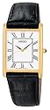 Seiko Men's Dress Black Leather Strap Watch #SNF672