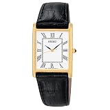 Seiko Mens Dress Black Leather Strap Watch #SNF672 by Seiko