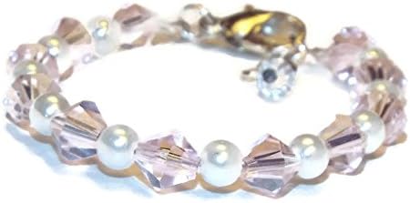 Baby Pearl and Crystal Bracelet Flower Girl Baby Shower Gift