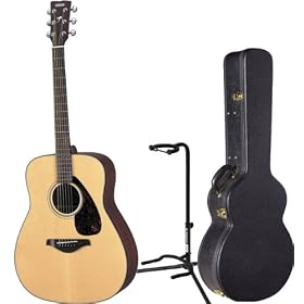 Yamaha FG700S Solid Top Acoustic Guitar w/HCAG1 Hardshell Case &amp; On-stage Guitar Stand: Musical Instruments