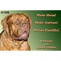Metall - Warnschild Bordeauxdogge