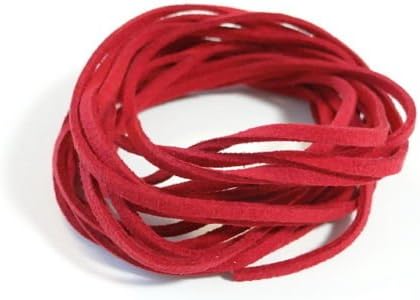 Leather Cord Bulk Faux Suede Cord Leather Lace 3mm 10 Feet U Pick Color Leather Cord Organizer (Red)