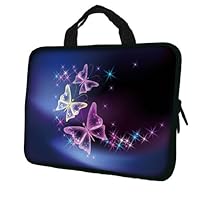 15.6' Butterfly Artwork Laptop Sleeve with Hidden Handle Notebook Bag Carrying Case for Apple Macbook, Acer, Asus, Dell, Hp, Sony, and More 15' 15.6'
