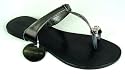 TOU Shoes - Bali Pewter Leather Diamante Toe Post